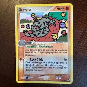 Pokemon Graveler Card Yellow Border with Brown and Gray Artwork